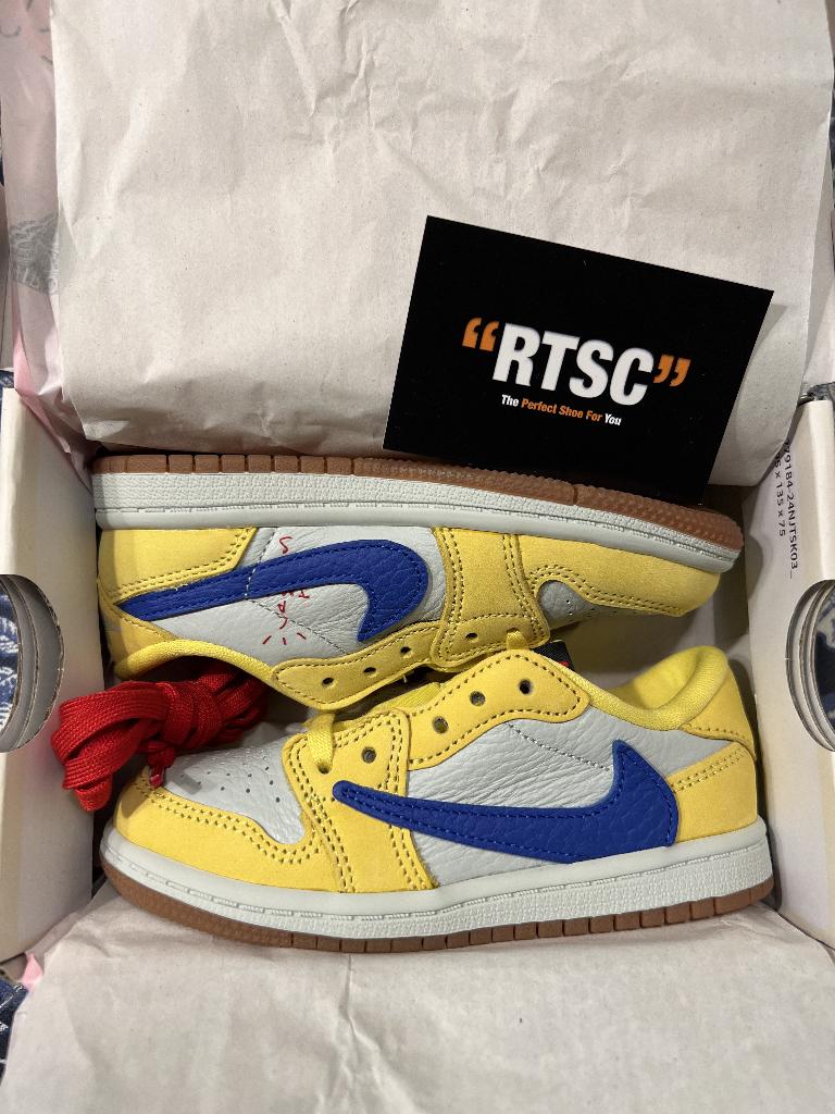 Nike Air Jordan 1 Retro Low OG SP Travis Scott Canary eu29.5, Kinderen en Baby's, Kinderkleding | Schoenen en Sokken, Jongen of Meisje