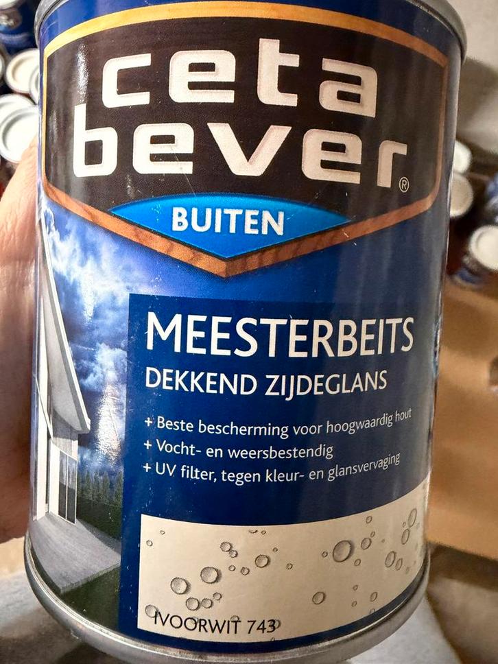 Cetabever dekkende beits ivoorwit 0,75liter, Hobby en Vrije tijd, Knutselen, Nieuw, Materiaal, Ophalen of Verzenden