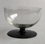 Art Deco schaaltje helder met zwarte hyaliet voet., Ophalen of Verzenden
