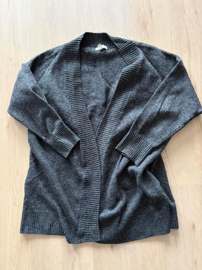 H&M, donkergrijs vest zonder knopen, maat L, Ophalen of Verzenden, Zo goed als nieuw, Maat 42/44 (L), Grijs