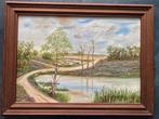 Klassiek schilderij - Landschap, vijver en pad, Ophalen of Verzenden