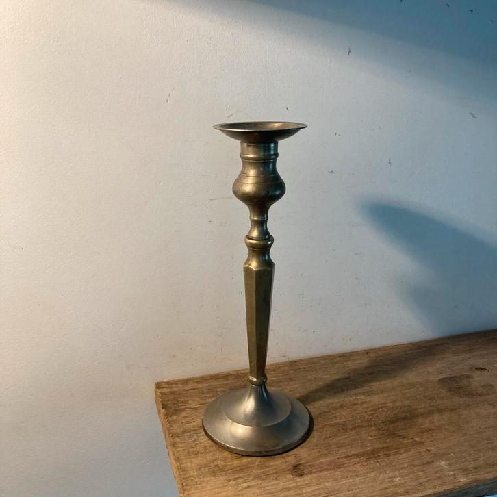 Vintage Verzilverde Kandelaar, Antiek en Kunst, Curiosa en Brocante, Ophalen of Verzenden