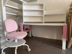 Ikea kinderbureau roze met bureaustoel, Huis en Inrichting, Bureaus, Ophalen, In hoogte verstelbaar, Gebruikt, Bureau