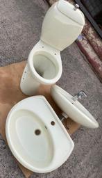 Vintage wastafels en toilet jaren 80, Sphinx, Ophalen, Gebruikt, Steen, Toilet