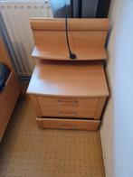 Houten bedframe met elektrisch verstelbare Auping bodem 120, Ophalen, Beige, Tweepersoons, 120 cm