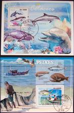 - 937 - 2 Blokken met Dolfijnen + Vissers en boten., Verzenden, Gestempeld, Dier of Natuur