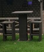 Wicker Statafel met 2 Barkrukken, Ophalen, Gebruikt, Vierkant, Wicker