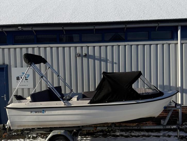 Elektrische Sloep Garda 430 met nieuwe motor en accu!, Watersport en Boten, Sloepen, Gebruikt, Tot 10 pk, 3 tot 6 meter, Buitenboordmotor