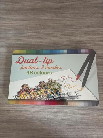 Dual-tip fineliner & marker - 48 kleuren beschikbaar voor biedingen
