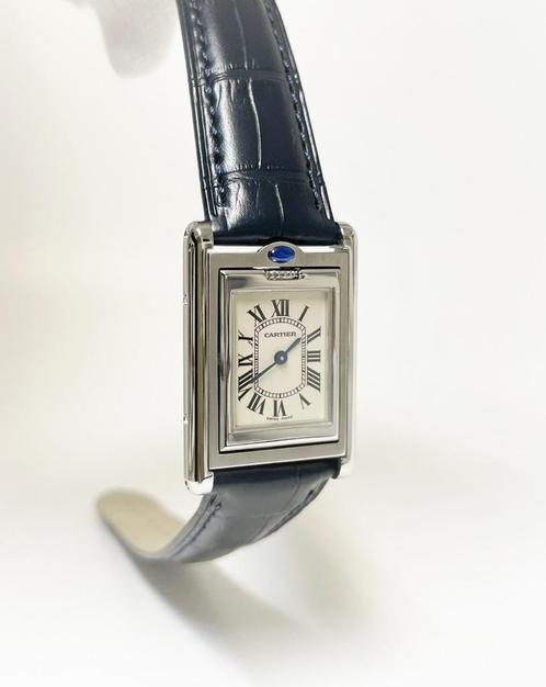 Cartier Tank Basculante 2386 Stainless Steel White Roman, Sieraden, Tassen en Uiterlijk, Horloges | Dames, Zo goed als nieuw, Polshorloge