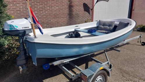Stoer Reddingsloepje met Yamaha 4 pk viertakt Vaarklaar, Watersport en Boten, Sloepen, Zo goed als nieuw, Tot 10 pk, 3 tot 6 meter