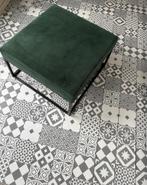 Groene hocker/salontafel - 70x70x43cm, Huis en Inrichting, Ophalen, Vierkant, Zo goed als nieuw, Stof