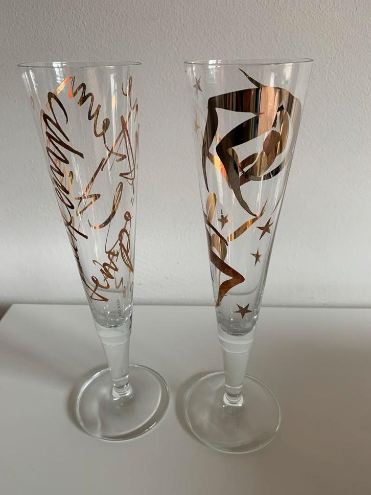 Ritzenhoff Champagne Glazen - Heinz te Laake & Rita Wijss, Huis en Inrichting, Keuken | Servies, Nieuw, Glas of Glazen, Overige stijlen