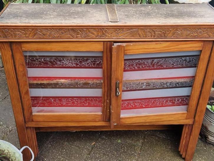Bovendeel van antieke buffetkast (brocante), Huis en Inrichting, Kasten | Dressoirs, Gebruikt, 100 tot 150 cm, 25 tot 50 cm, Met deur(en)