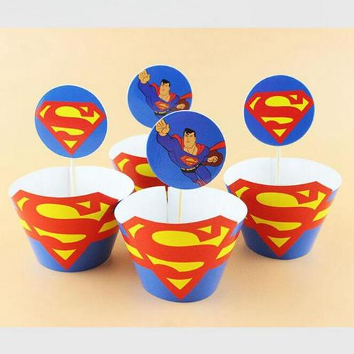 Diverse SUPERMAN Taart-/Cupcake decoratiesets vanaf € 2,95, Hobby en Vrije tijd, Taarten en Cupcakes maken, Nieuw, Versiering