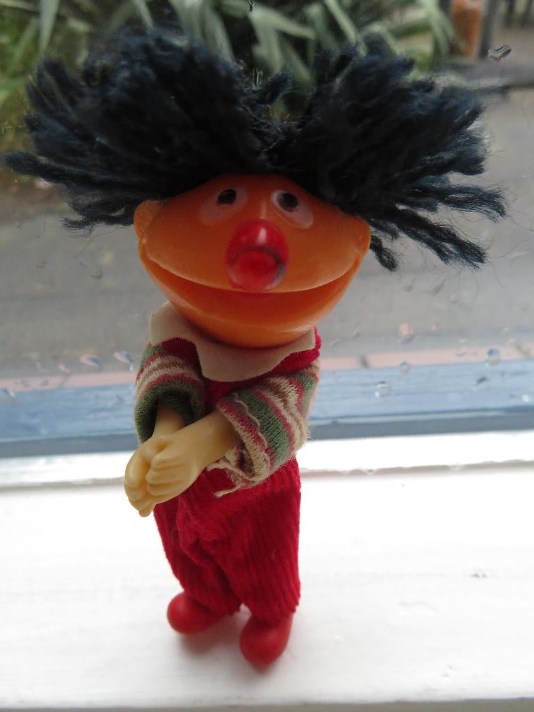 Sesamstraat Ernie Clip-Ons Sesame Street vintage knijppopje, Ophalen of Verzenden, Gebruikt