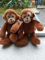 2 x Aap of aapje van Hema zacht bruin beige velours, Kinderen en Baby's, Speelgoed | Knuffels en Pluche, Nieuw, Overige typen