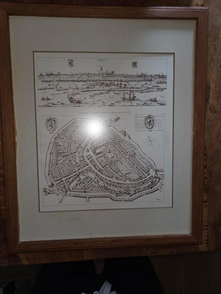 Plattegrond Schiedam 1598, Antiek en Kunst, Kunst | Etsen en Gravures, Ophalen of Verzenden