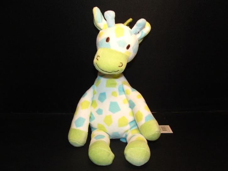 HAPPY HORSE GIRAFFE BLUE GOFFY NR2 VELOURS WIT MET, Kinderen en Baby's, Speelgoed | Knuffels en Pluche, Nieuw, Overige typen, Verzenden