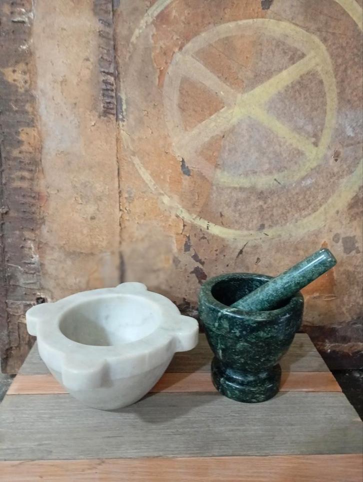 Marmer & Serpentine Vijzels - Afghanistan/India, Antiek en Kunst, Antiek | Keukenbenodigdheden, Ophalen of Verzenden