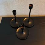 Kandelaar set van 3 - Ikea FULLTALIG, Huis en Inrichting, Woonaccessoires | Kandelaars en Kaarsen, Gebruikt, Zwart, Ophalen of Verzenden