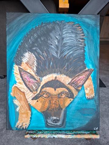 Hond Schilderij 40x50cm beschikbaar voor biedingen