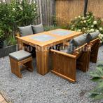 Steigerhout Tuinset Tuintafel Eettafel met Stoelen & banken, Steigerhout, Nieuw, Ophalen of Verzenden, Eettafel