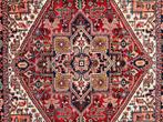 Handgeknoopt oosters vierkant wol Heriz tapijt 220x220cm, Persian Perzisch vintage oosters hype, Crème, Vierkant, 200 cm of meer