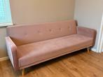 Roze fluwelen slaapbank, Huis en Inrichting, Banken | Sofa's en Chaises Longues, Ophalen, Gebruikt, Tweepersoons, 75 tot 100 cm