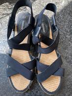 Sandalen met elastiek zwart maat 40, Ophalen of Verzenden, Zo goed als nieuw, Zwart, Sandalen of Muiltjes