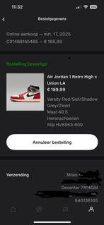 Jordan 1 Union LA Varsity Red Nieuw in doos, Kleding | Heren, Schoenen, Overige kleuren, Nike Jordan, Nieuw, Ophalen of Verzenden