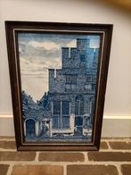 Vintage schilderij. T straatje van Vermeer. Delfts blauw., Antiek en Kunst, Antiek | Keramiek en Aardewerk, Ophalen