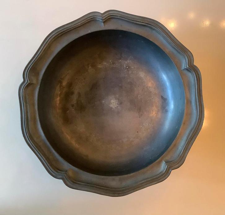Antiek tinnen bord/(fruit)schaal, Antiek en Kunst, Antiek | Tin, Ophalen of Verzenden