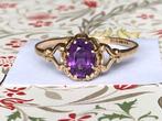 AnnaNina vintage gouden ring amethist  maat 18,5 passion, Paars, Ophalen of Verzenden, Zo goed als nieuw, 17 tot 18