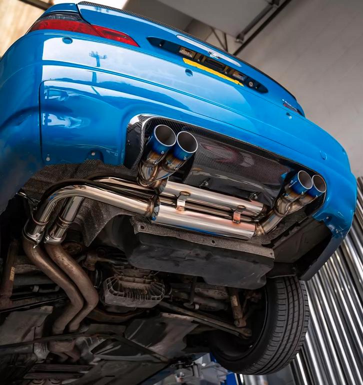 Uitlaat rvs sport demper titanium / carbon tips BMW E46 M3, Auto diversen, Tuning en Styling, Ophalen of Verzenden