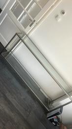 Glazen sidetable, Huis en Inrichting, Tafels | Sidetables, Ophalen of Verzenden, Zo goed als nieuw, 150 tot 200 cm, 25 tot 50 cm