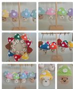 Gehaakte champignon / Paddestoel sleutelhangers., Ophalen of Verzenden, Nieuw, Haken, Overige typen