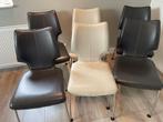 Set leren eetkamerstoelen., Ophalen, Gebruikt, Zwart, Leer