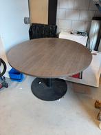 Ronde vergadertafel 120cm antraciet eiken, Ophalen, Gebruikt, 100 tot 150 cm, Vijf personen of meer