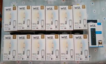  Slimme verlichting:12 WiZ led lampen & 1 afstandbediening  beschikbaar voor biedingen