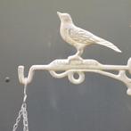 Gietijzeren hanging basket schaaltje aan plantenhaak, Tuin en Terras, Tuinwanddecoratie, Verzenden, Zo goed als nieuw