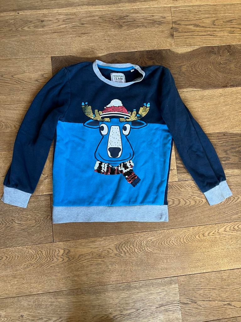 Kersttrui / verandertrui rendier maat 134, Kinderen en Baby's, Kinderkleding | Maat 122, Ophalen of Verzenden, Zo goed als nieuw