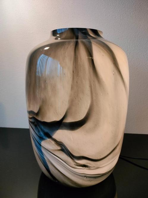 Italië Glas Lamp Tafellamp Grijs Opalino Vetro 1990, Huis en Inrichting, Lampen | Tafellampen, Nieuw, Ophalen of Verzenden