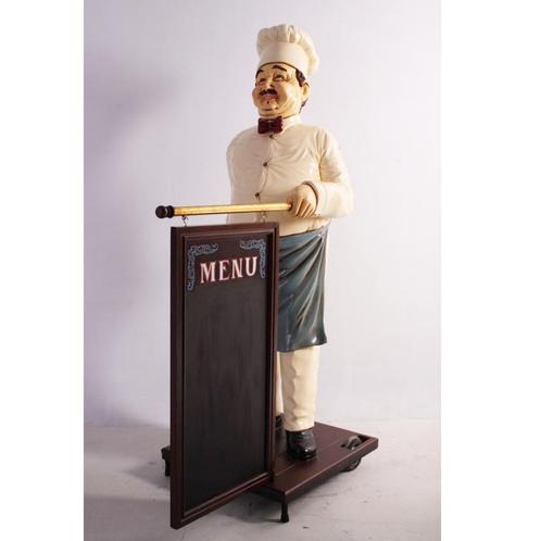 Kok 180 cm - kokbeeld met menubord, Verzamelen, Merken en Reclamevoorwerpen, Nieuw, Ophalen