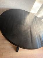 Ronde eettafel zwart hout 150 cm, Huis en Inrichting, Tafels | Salontafels, Ophalen, Zo goed als nieuw, Rond, 100 tot 150 cm