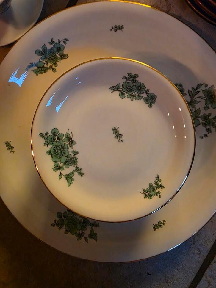 Vintage Gebakservies - 10 Schoteltjes & Taartschaal, Antiek en Kunst, Antiek | Servies compleet, Ophalen of Verzenden