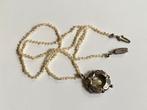 Antieke ketting natuurlijke zaadparels zilver email, Ophalen of Verzenden, Zilver, Ketting, Met edelsteen