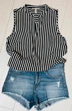 Jeans short + gestreepte blouse, maat S, Ophalen of Verzenden, Zo goed als nieuw