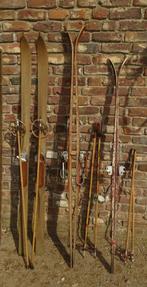 3 maal set houten ski's met stokken, Antiek en Kunst, Ophalen