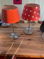 Set van 2 rode tafellampen met stippen - besselink licht, Ophalen, Zo goed als nieuw, Stof, Minder dan 50 cm
